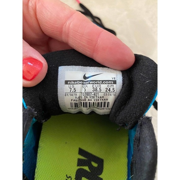 Womens Nike Running Shoes 7.5 Zoom Fly 2 Blue Black Pink - Picture 3 of 9